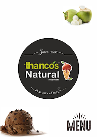 Thanco's Natural Ice Cream menu 2