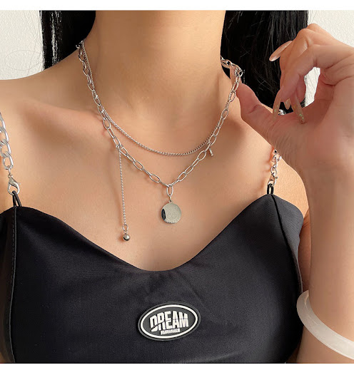 Title 6, Round Kitten Double-layer Pendant Necklace, an ...