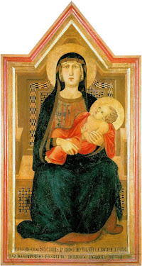 Ambrogio Lorenzetti, Madonna col Bambino, 1319, tempera e oro su tavola, proveniente dalla Chiesa di Sant'Angelo a Vico l'Abate presso san Casciano, Museo di San Casciano