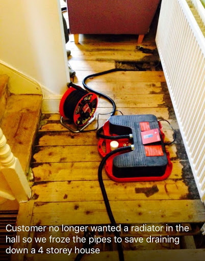 Pipe freezing machine on board when needed 