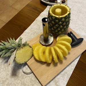 Cutit pentru decojit/feliat ananas, material inox