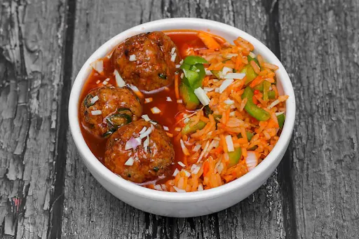 Chilli Garlic Rice With Veg Manchurian