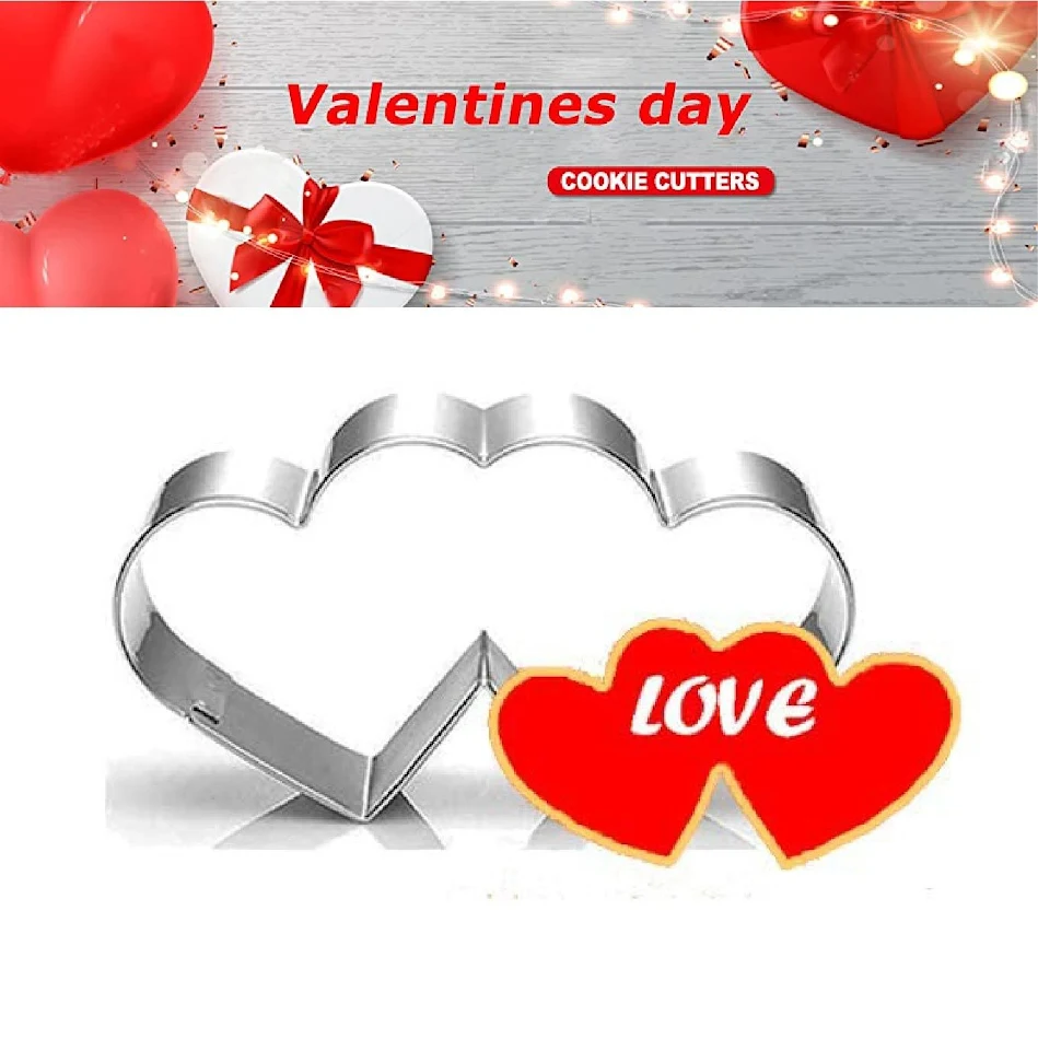 Valentinstags-Keksform in Herzform. Backen Sie liebevolle Kekse für den Valentinstag und überraschen Sie Ihre Liebsten mit süßen Leckereien.