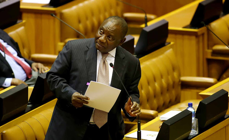 Deputy President Cyril Ramaphosa answering questions in the National Assembly.