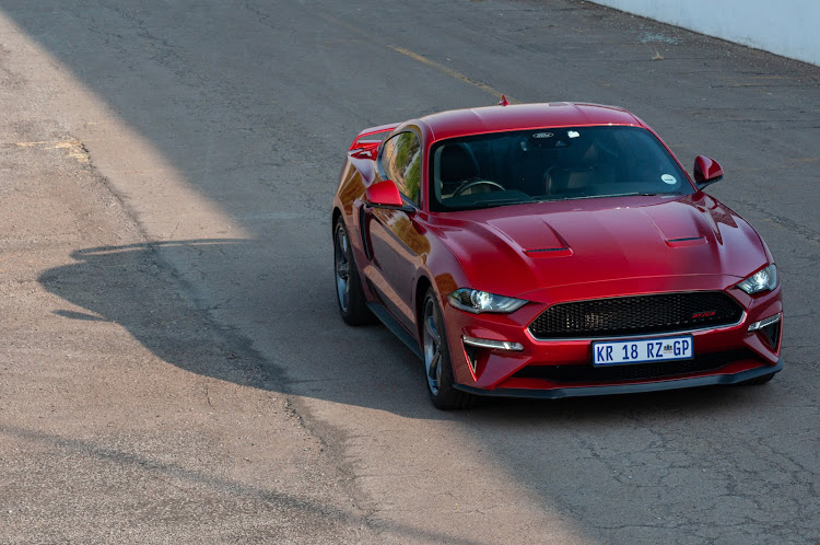 Our Ford Mustang GT California Special wears a beautiful shade of Lucid Red metallic paint.