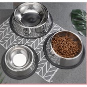 Bát Ăn Inox Cho Chó Mèo, Có Đế Cao Su Chống Trơn Trượt