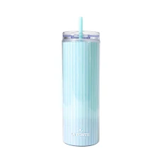 Ly nhựa 2 lớp kèm ống hút màu xanh La Fonte 630 ml - 012300-BLU