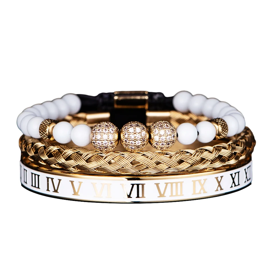 Bracelet couronne en acier inoxydable avec chiffres romains Bijou élégant et intemporel pour hommes et femmes Un accessoire durable qui rehausse votre style au quotidien