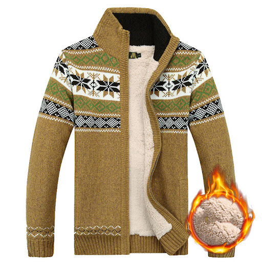 Title 3, Mens Sweater Warm Velvet Sweatercoat Winter Wo...