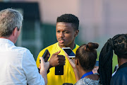 Teboho Mokoena during the South African national men's soccer team media open day and coaching clinic at Sugar Ray Xulu Stadium on May 30, 2019 in Durban, South Africa. 