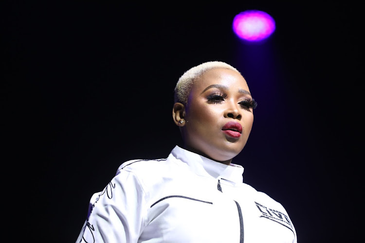 Bucy Radebe performs at the All White Sunday Soul Sessions Concert at Sun Arena Time Square, Pretoria.