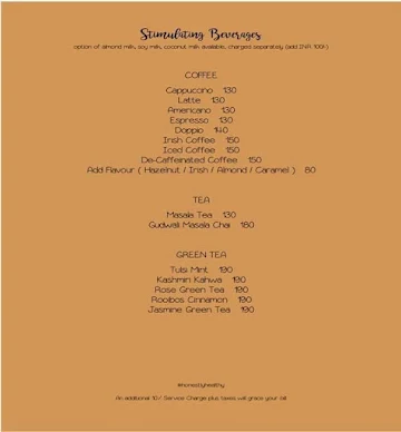 Sante Spa Cuisine menu 