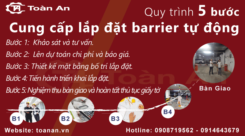 Quy trình 5 lắp đặt barrier tự động tại Đà Nẵng của công ty Toàn An.