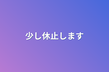 少し休止します