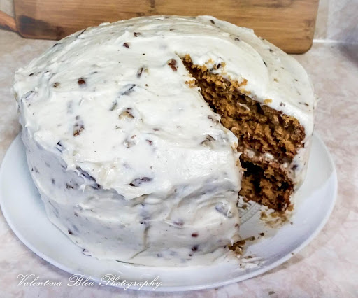 Autumn Cake with Nutty Cream Cheese Frosting