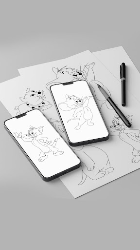 Screenshot Draw Tom Cat and Jerry Mouse