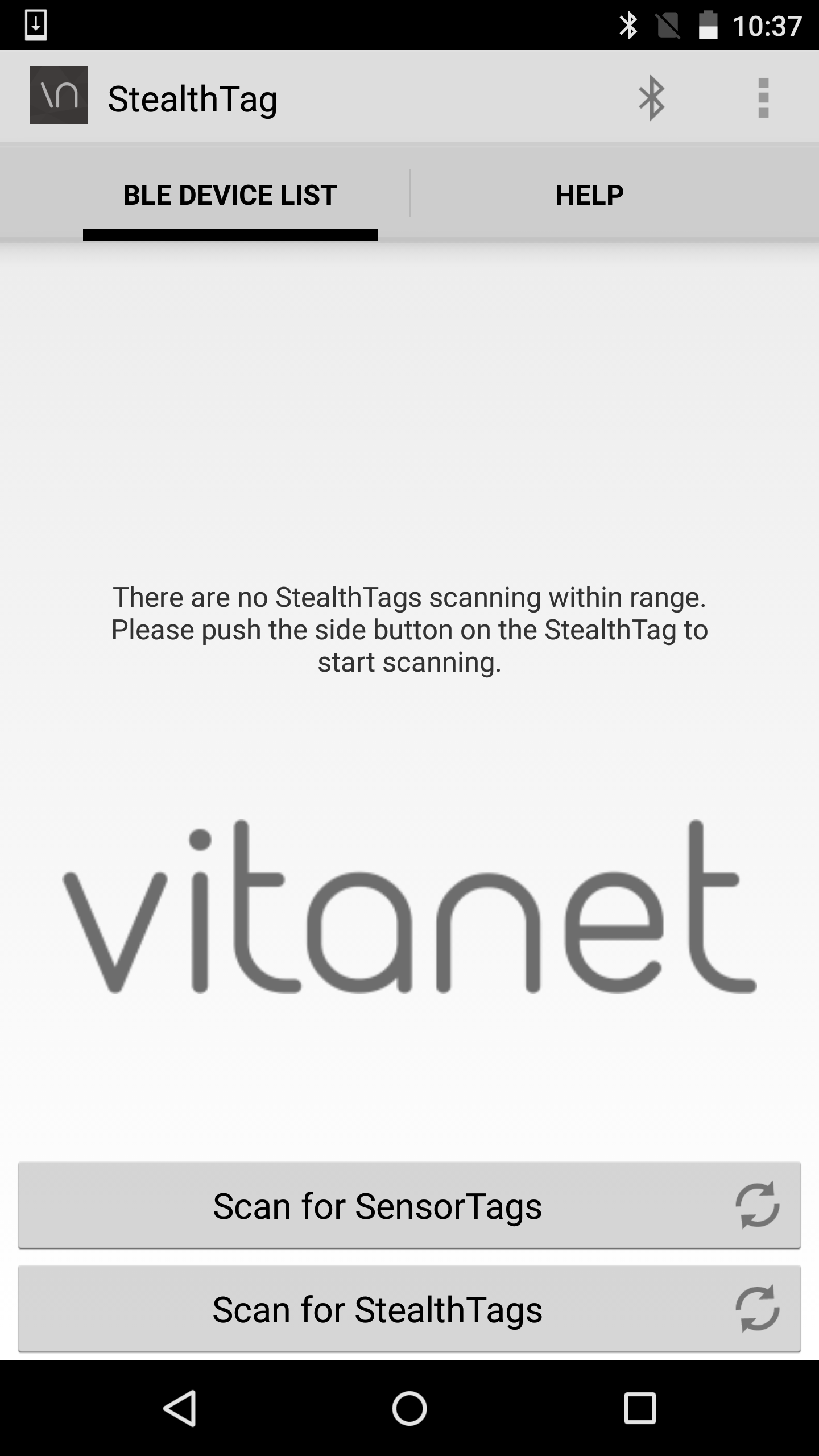 Android application VitaNet StealthTag screenshort