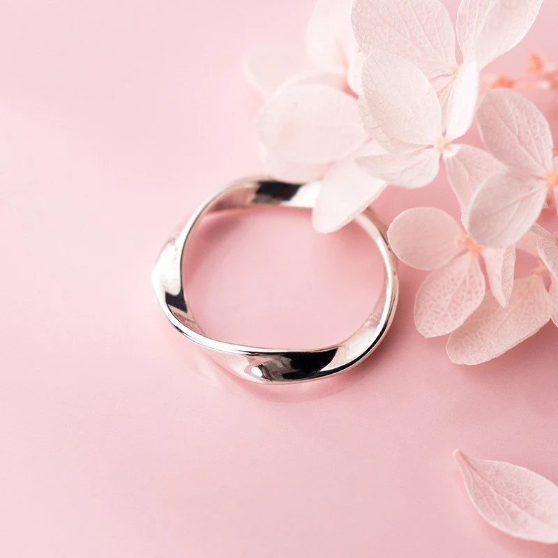 Title 3, Bague vague rotative simple pour femme, bijou d...