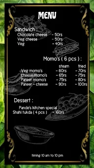 Pande's Kitchen menu 2