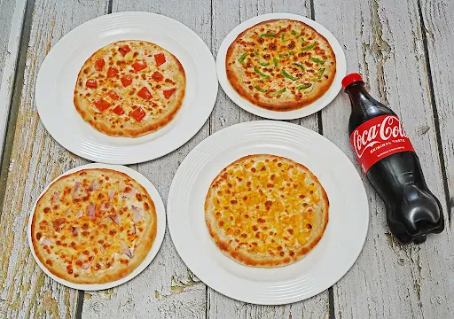4 Pizza Single Topping [7 Inches]+Coke [750ml]