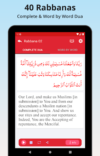 40 Rabbanas in Quran - Word by Word