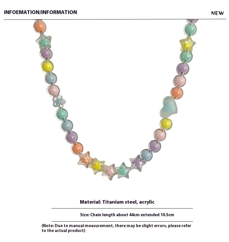 Title 6, Snoepkleurige XINGX-ketting met acrylkralen om ...