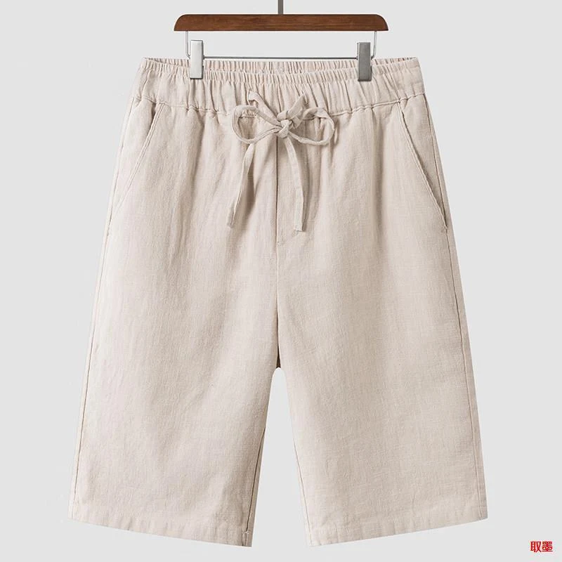 Pantaloncini in Lino Uomo Casual Larghi Cropped Comfort e Freschezza Estiva Stile Rilassato Ideali per Spiaggia o Città Leggeri e Traspiranti