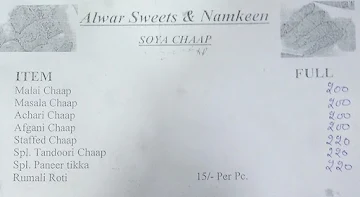 Alwar Sweets menu 