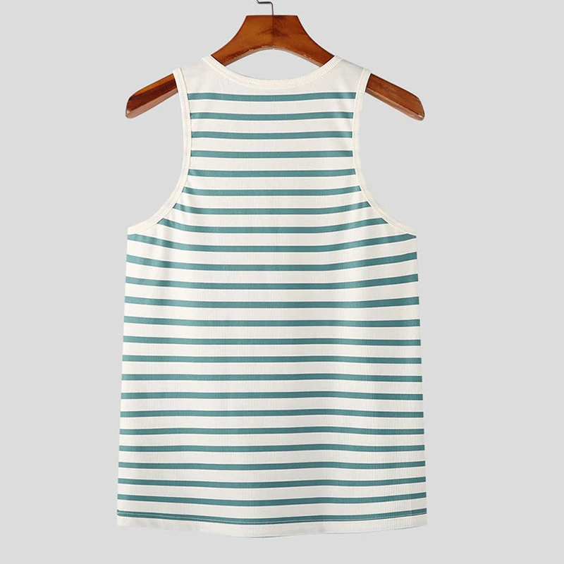 Mode metalen knoop camisole voor heren, stijlvol en veelzijdig, ideaal voor casual of elegante outfits, comfortabel en ademend.