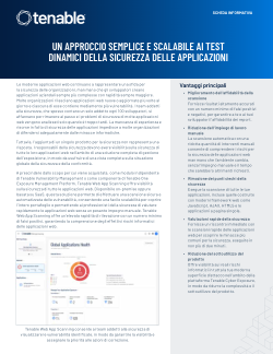 Scheda informativa di Tenable Web App Scanning