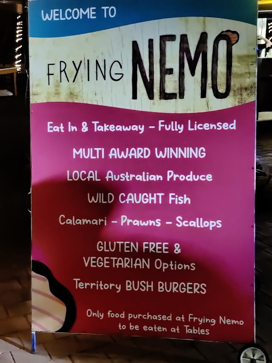 Frying Nemo Fish and Chips gluten-free menu