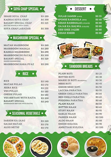 Prantha King menu 
