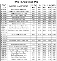 Kwality Cake menu 2