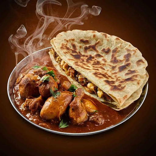 Allo Paratha (2peas) + Chicken Curry