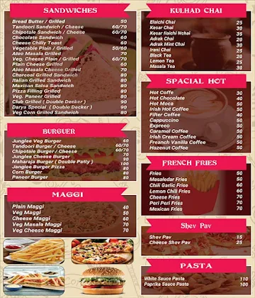 Darya Cafe & Ice Cream Parlour menu 