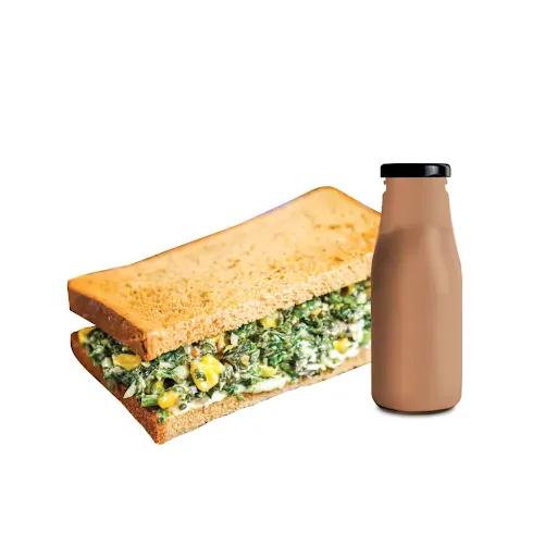 Spinach Corn And Cheese Sandwich With Cold Coffee [330 Ml]