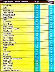 Cake & Cream menu 1