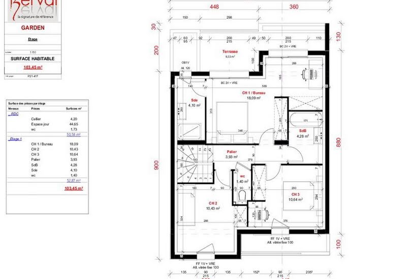  Vente Terrain + Maison - Terrain : 503m² - Maison : 103m² à Thomery (77810) 