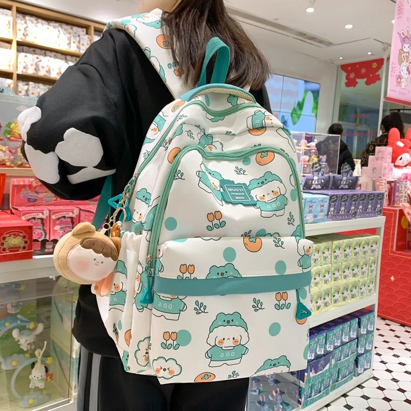 Cartable Mignon Fille Dessin Animé Couleurs Vives Idéal pour l'École et les Sorties Confortable et Pratique Sac à Dos Enfant