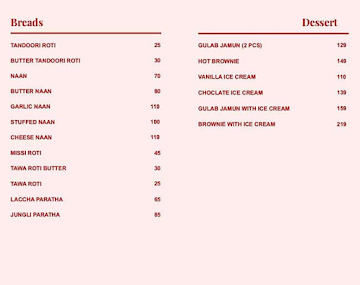 Rosella menu 