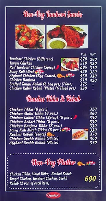 Chawlas 2 menu 