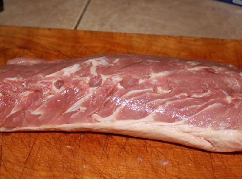 Pork Loin Trimmed Before It Is Cut Open