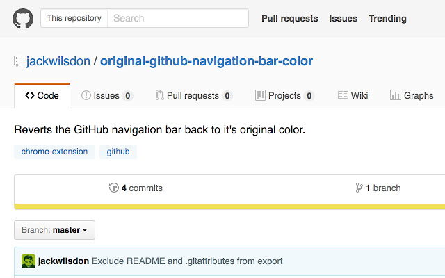 Original GitHub Navigation Bar Color chrome extension