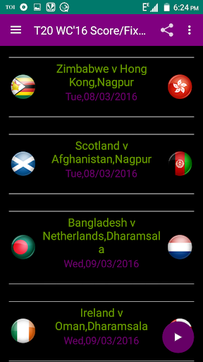 T20 WC SCORE FIXTURE 2016