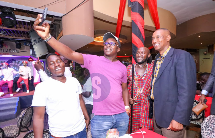 Men dancing during Men conference at Carnivore, Nairobi on February 14.