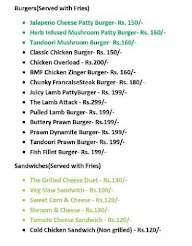 Big Daddy's Burger menu 1