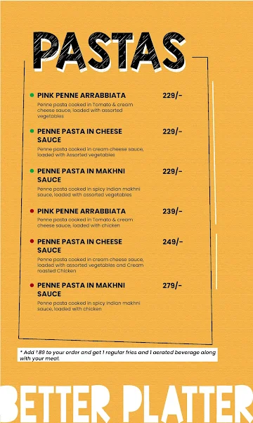 Onesta menu 