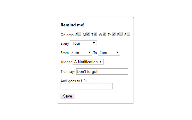 Remind me! chrome extension