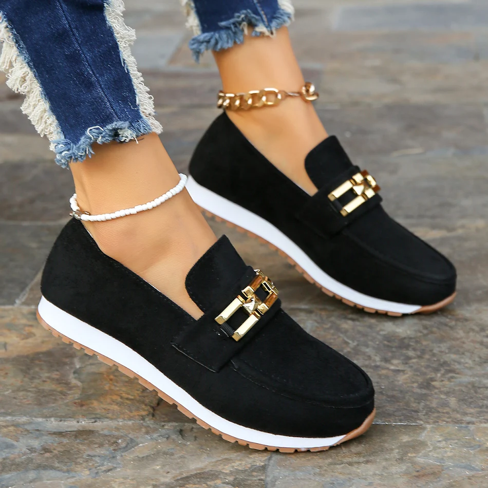 Zapatos de plataforma europeos y americanos para mujer con suela blanda, cómodos y elegantes para un look moderno y actual.