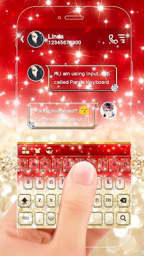 Glitter Red Keyboard Theme
